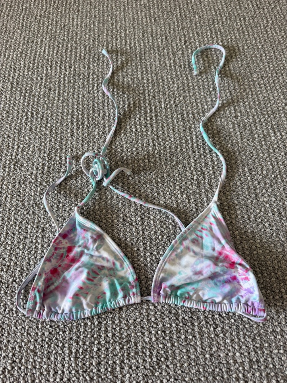 Pastel Tie-Dye Triangle Bikini Top